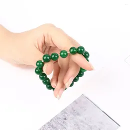 Bangle Handmade Beads Stretchy 10mm Bracelet Gemstone Dark Green