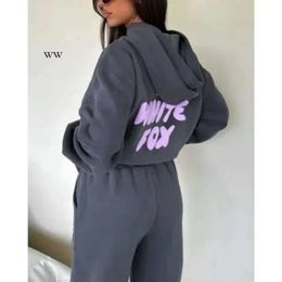 Whites Fox Tracksuit Women Designer Hoodie Sets Clothing Set Women Spring Autumn Winter New Hoodie Set Fashionable Sporty Long Sleeved Pullover Hooded 8103