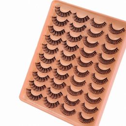 new Arrival 20 Pairs Mink Les Mixed Full Strip Les Clear Band Soft Natural Eyeles Extensi w3mV#