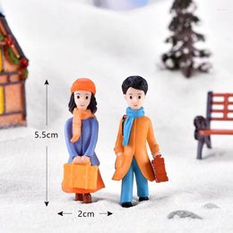 Decorative Figurines ZOCDOU 2 Pieces Lovers Couple Good Meet Girl Man Family People Doll Model Statue Figurine Ornament Miniatures Home DIY