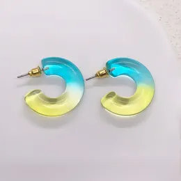 Dangle Earrings Versatile Gradual Transparent Acrylic C-shaped Are Sweet Fresh And Simple The Candy-colored. Jewellery