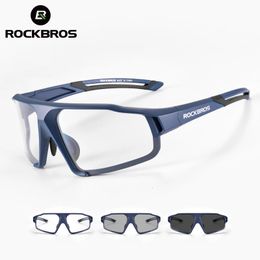 ROCKBROS Pochromic Cycling Glasses Bike Bicycle Glasses Sports Mens Sunglasses MTB Road Cycling Eyewear Protection Goggles 240319