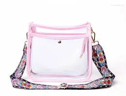 Shoulder Bags Fashion Transparent Crossbody For Women Candy Colour Square Messenger Bag PVC Jelly Small Tote