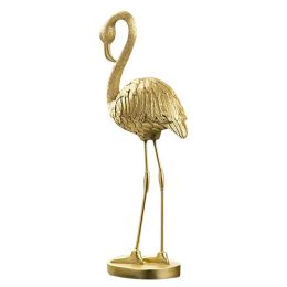 Miniatures Golden Flamingo Figurine Nordics Style Home Resin Ornament Living Room Bedroom Fairy Garden Decor Handmade Craft Gift Accessory