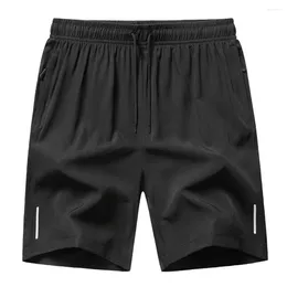 Men's Shorts Summer Casual Ice Thin Style Men Elastic Waist Quick Dry Sports Fitness Jogging Beach M-4XL