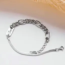 Link Bracelets Small Design Square Sign Letter Bracelet For Unisex Cool Style Fashion Simple And Versatile Adjustable Splicing Chain