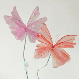 Party Decoration Artificial butterfly Hand-made flower silk screen flower photography props