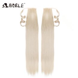 Wigs Wigs Noble 32 Inch Long Straight Wrap Around Clip In Ponytail Hair Heat Resistant Synthetic Pony Tail Fake Synthetic Hair