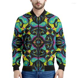 Men's Jackets Abstract Zipper Jacket For Men 3d Printed Oversized Sweatshirt Tops Spring Autumn Long Sleeves Women Bomber