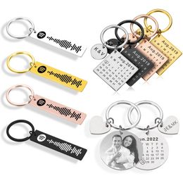 Personalised Calendar Keychains Hand Carved Keyrings Gift for Boyfriend Girlfriend Private Custom Keychain Drop 240309