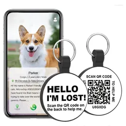 Dog Apparel Silent Silicone QR Code Pet ID Tags - Online Profile Scan Receive Instant Location Alert Email For Collar