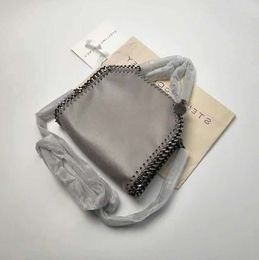 Designer Stella Mccartney Falabella Mini Tote Bag Luxury Woman Metallic Sliver Black Tiny Shopping Women Handbag Leather Crossbody Shoulder Walle2024