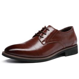 HBP Non-Brand Solid Colour Comfort Casual Business Dress Shoes Good Quality Fashion Men Shoes Genuine Leather Italian