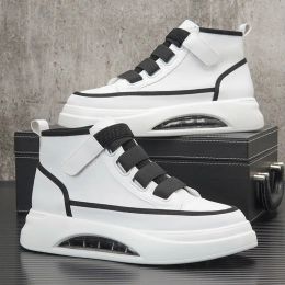 Shoes High Top Men's Shoes 2023 New Spring Thick Soled Small White Shoes Men's Fashion Air Cushion Casual Board Shoes