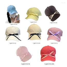 Ball Caps Sweet Ribbon Bows Hat Adjust Baseball Women Sun Spring Sport Headwear