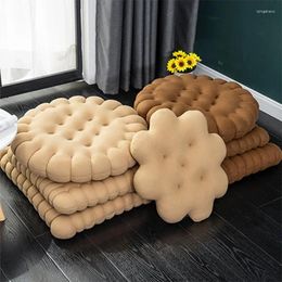 Pillow Cute Style Melad Color Biscuit Thickened Office Long Sitting Tatami Mat Rectangular Seat Plush