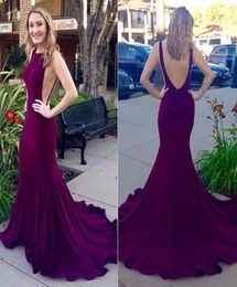 Grape Purple Prom Dress Mermaid Backless Long Special Occasion Dress Party Dress Plus Size vestidos de fiesta1958435