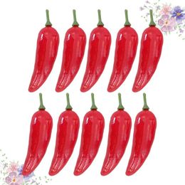 Decorative Flowers 36 Pcs Decor Mini Artifical Chilli Simulation Artificial Model Red Fake Vegetable