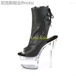 Boots 17cm Fashion Waterproof Platform Stiletto Sleeve Ultra-high Heels Europe And America Low Short