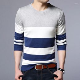 Men's Sweaters Long-sleeved Crewneck T-shirt 2024 Spring And Autumn Thin Casual Youth Color Matching Sweater