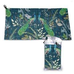 Towel Peacock Chinoiserie ( Teal ) Quick Dry Gym Sports Bath Portable Hand Positionsdeluxe Sweetener Thankunext Justlikemagic