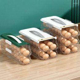 Storage Bottles Egg Auto Rolling Box Food Grade Safe Refrigerator Side Door 3 Laye Multi-layer Stacking Kitchen Set Tool