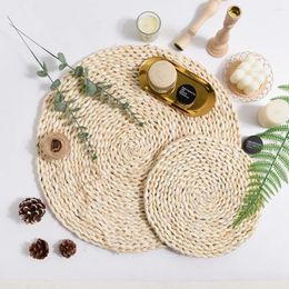 Decorative Figurines Hand-woven Corn Husk Mat Home Life Po Background INS Posing Props Pography Tabletop Food Shoot Foto Accessories