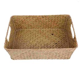 Dinnerware Sets Kitchen Storage Box Basket With Lid Bread Container Household Fruit Tray Vegetable Mat Grass Desktop Sundries Holder