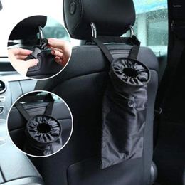 Interior Accessories 1PC Car Garbage Bag Auto Seat Back Storage Rubbish Bin Leak-proof Trash Can Dustbin Organiser