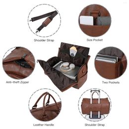 Storage Bags Leather Foldable Duffle Bag Suit Travel Waterproof Extra Large Portable Flight With Shoe For Men Women Organizer