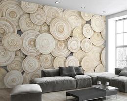 Wallpapers Custom Wallpaper "Annual Rings" Simple Natural Modern Minimalist Wood Grain TV Background Wall Home Decoration 3d