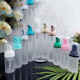 Storage Bottles 10pcs/ 30ml 60ml 80ml 100ml Soap Dispenser Plastic Foamer Pump Bottle Empty Face Lashes Cleanser Frosted Clear Cosmetic