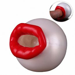 geeba New Red Lip Glans Trainer Men's Str Relief Doll Soft Silice Male Masturbator Penis Massage Sex Toys For Adult M9Jg#