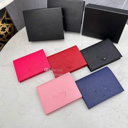 Designer card holder Small Saffiano Leather Wallet women bill clutch wallets luxury purse pouch credit wallet fashion coin purses card holders with triangle logo