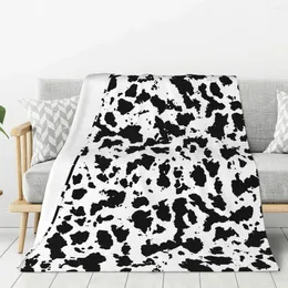 Blankets Milk Cow Pattern Blanket Warm Lightweight Soft Plush Throw For Bedroom Sofa Couch Camping