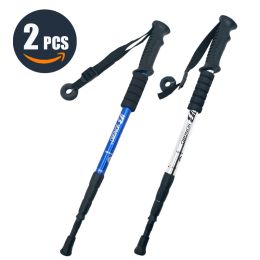 Sticks Walking Adjustable Trekking Pole Anti Shock Ultra Light Alpinism Poles Telescopic Ultralight Hiking Travel Nonslip Stick