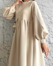 2023 Women Modest Dress Long Sleeves Hoodie Comfy High Waist Ball Gown Sweater Shirt Casual