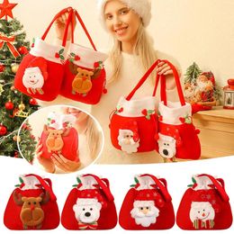 Storage Bottles Christmas Candy Bag Fabric Gift Bags Wrapping 3D Xmas Pouch Desktop Lettuce Container