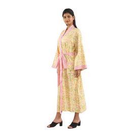 New Arrival Daffodil Yellow Pure Cotton Robe Ladies Beach Wear Homeware Sleep Pajama for Women