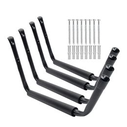 4pcs Wall Mounted Hanger Universal Garden Home Warehouse Garage Storage Hook 15 Inch Jumbo Arm Canoe Rack 40 LBS Capacity 240319