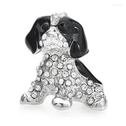 Brooches Wuli&baby Cute Dog For Women Unisex Enamel Rhinestone Lovely Puppy Pets Animal Party Casual Brooch Pins Gifts