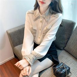 Women's Blouses LKSK Spring Fragrant Wind Snow Spinning Shirt And Autumn Contrast Color Trendy Fashion Top