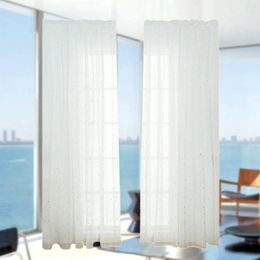 Curtain Fashion Transparent Stamping Stars Girl Bedroom Fabric Romantic Theme Light Transmission Size- 100 270CM (