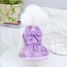 Dog Apparel Clothes Sequins Dress Summer Pet Skirt Cat Puppy Poodle Chihuahua Yorkshire Pomeranian Shih Tzu Small Clothing Costume