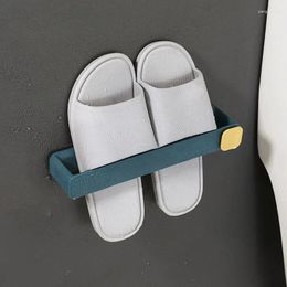 Kitchen Storage Bathroom Wall-mounted Slippers Hanger Shoe Holder Household Family Punch-free And Space-saving Hanging Rack