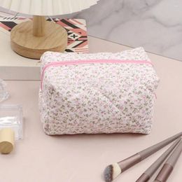 Storage Bags Toiletry Bag Flower Print Cosmetic Set With Zipper Closure For Travel Business Trip Capacity Portable Makeup