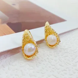 Stud Earrings Gorgeous 9-10mm 8-9mm Natural South Sea White Pearl Clip Earring 925s Wearing Without Ear Holes