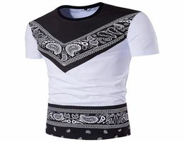 Bohemia Bandana Tshirts For Men Summer Fashion Cotton Paisley T Shirt ONeck Short Sleeve Clothing3454172