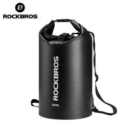 Bags ROCKBROS 10L 20L Waterproof Swimming Bag Dry Sack PVC Trekking Drifting Rafting Kayaking Beach Bag Fishing Outdoor Backpack