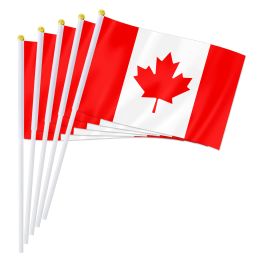 Accessories PTEROSAUR 14*21cm Canada Hand Flag, World International CA Canada Canadian National Hand Held Small Waving Flag Desk Decor Gifts